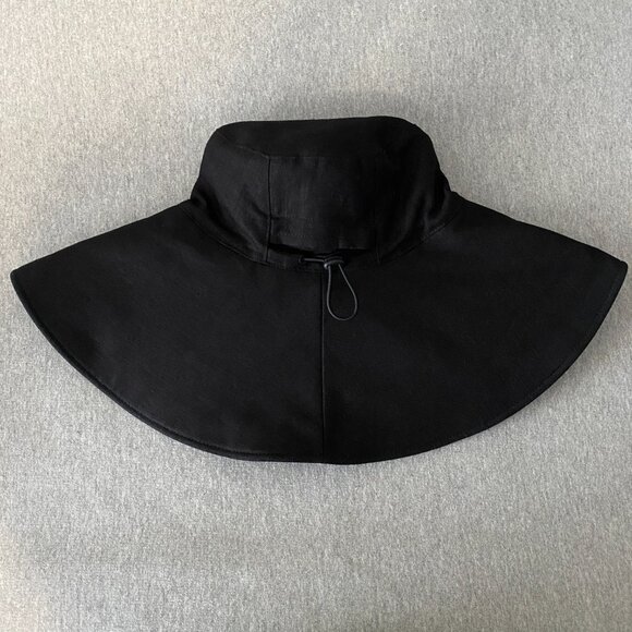 NWT Solbari Ultra Wide Cotton Linen Hat UPF 50+ Black Small/Medium - Picture 7 of 11